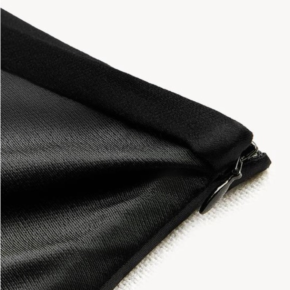 NWT. Zara ZW Collection Black Satin Effect High Waist Flared Midi Skirt. Size S. - Picture 8 of 11